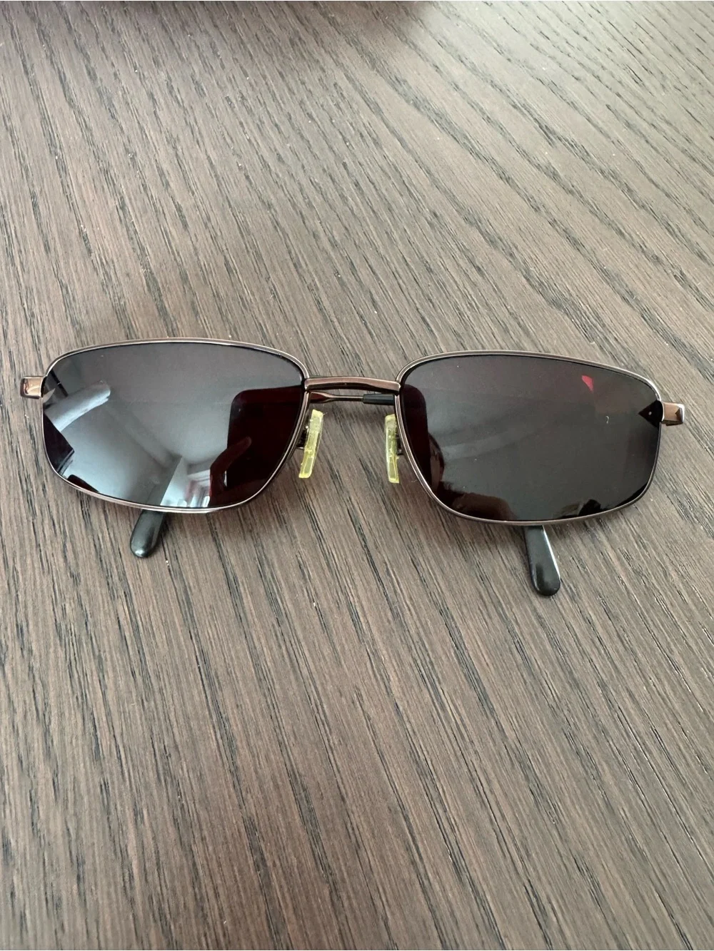 Vintage SunGear SG 915 Shiny Copper Rectangular Sunglasses Brown Lens 57-18-135